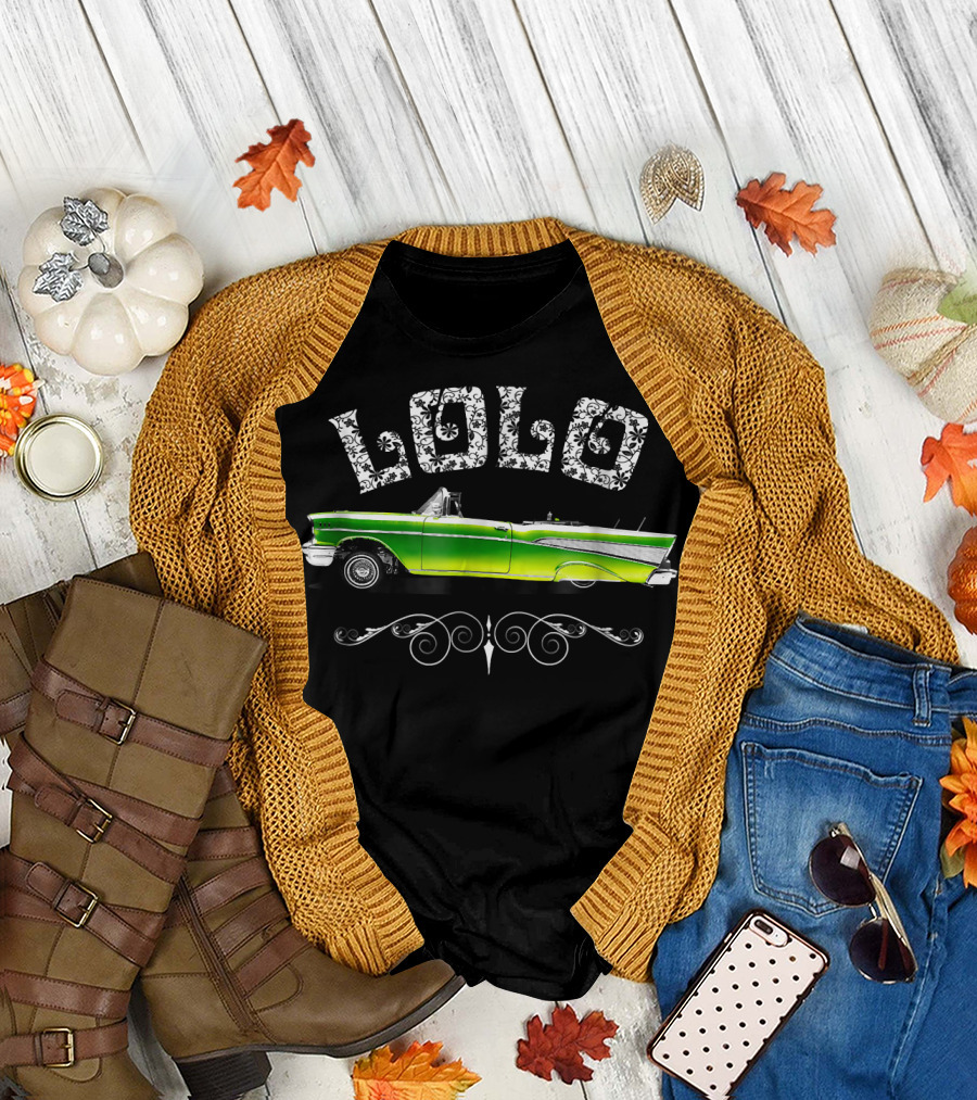 LoLo Green Low Rider Car Design for MenWomenKids T-Shirt