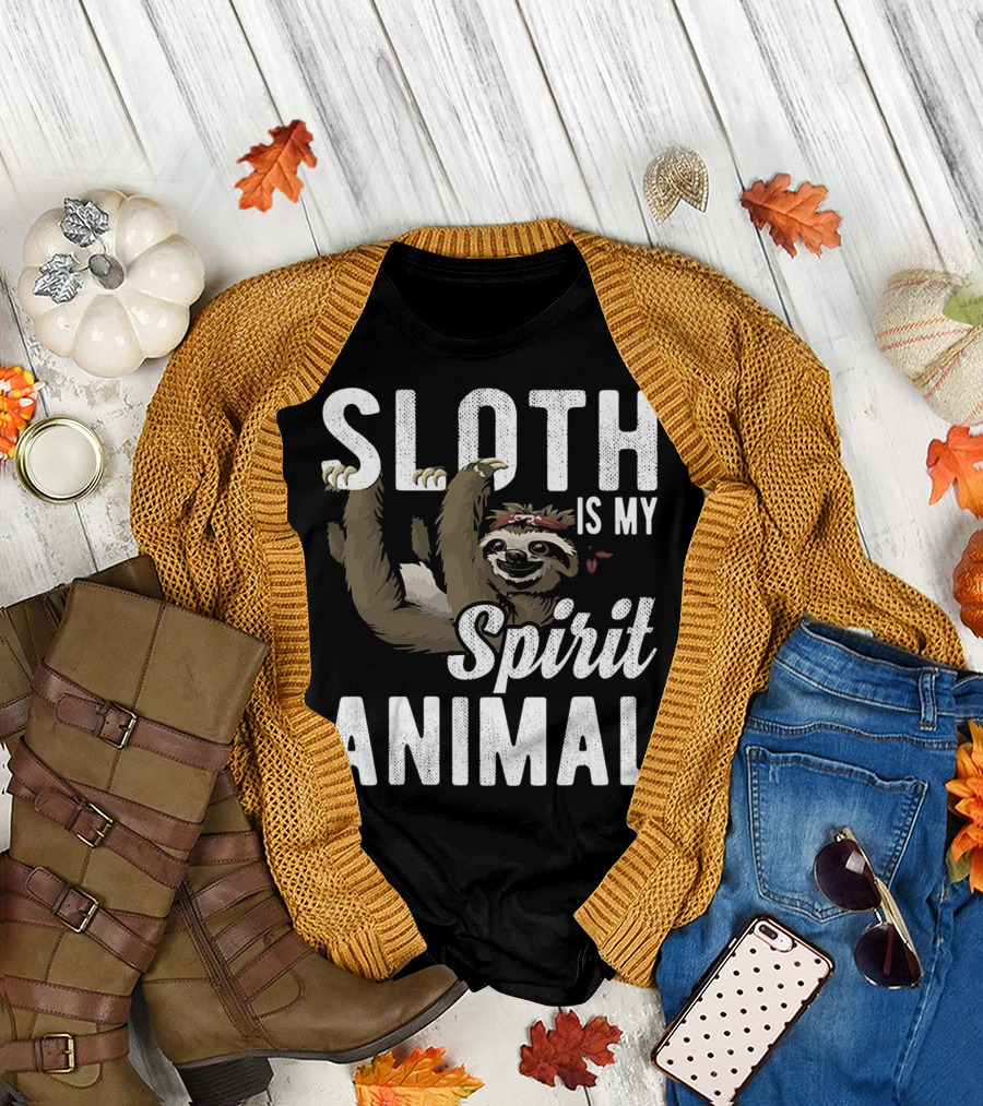Sloth Is My Spirit Animal Hanging 4th Of July USA Bandana T-Shirt