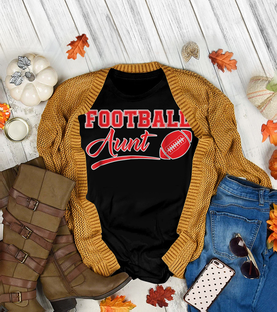 Football Aunt Football T-Shirt