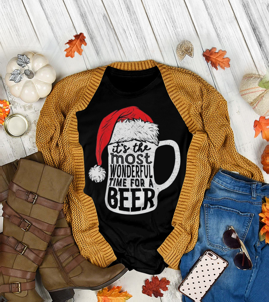 Christmas Men It's the Most Wonderful Time for a Beer T-Shirt