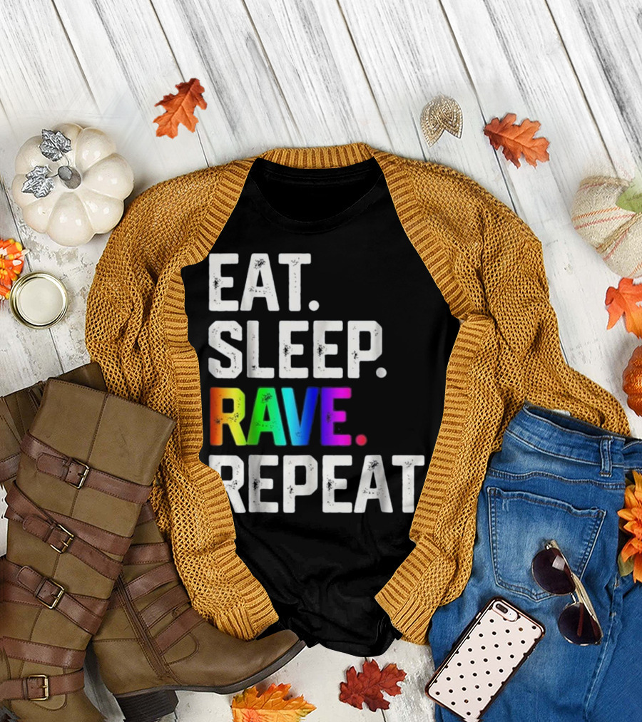 EAT SLEEP RAVE REPEAT Women EDM Party T-Shirt