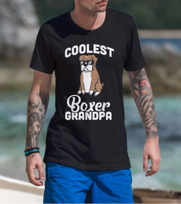 Coolest Grandpa Boxer Dog T-Shirt