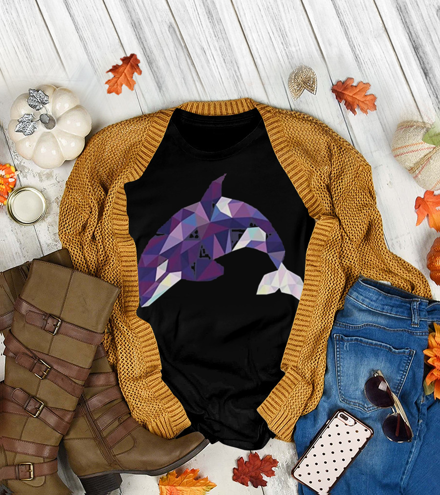 Orca Whale Killer Whale Sea Poly Geometric T-Shirt