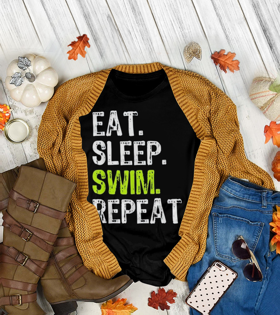 Eat Sleep Swim Repeat Swimming T-Shirt