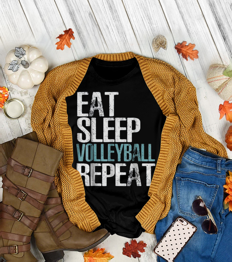 Eat Sleep Volleyball Repeat Cool Volleyball Lifestyle T-Shirt
