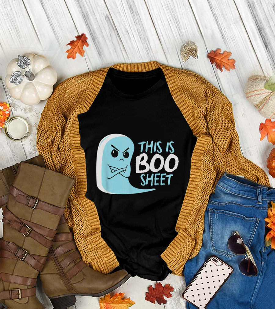 This Is Boo Sheet Angry Blue Ghost Halloween T-Shirt