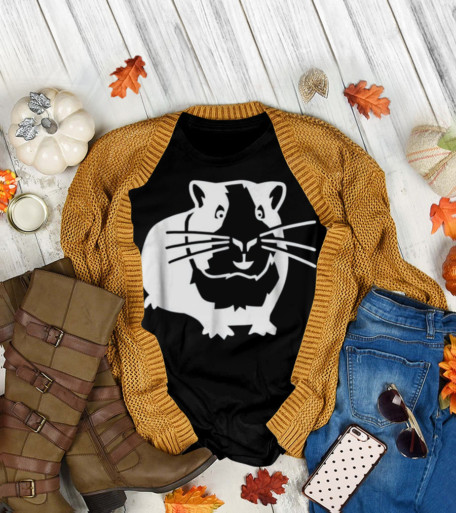 Hamster Face Black and White Clipart T-Shirt