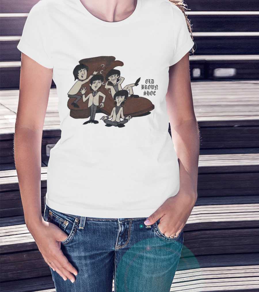 Old Brown Shoe Cartoon Characters With Boot T-Shirt