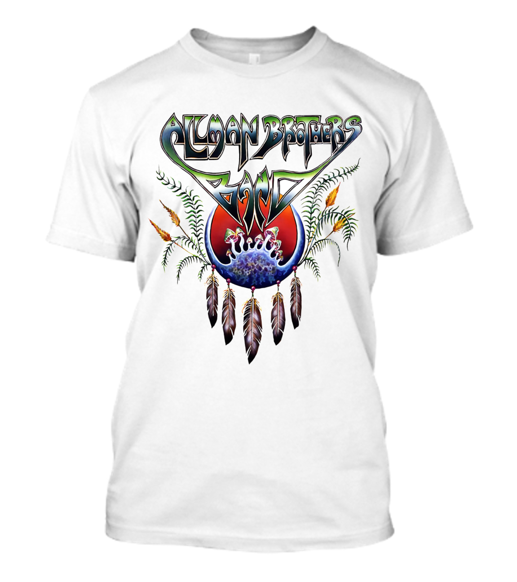 Allman Brothers Band Logo With Feathers And Nature Elements T-Shirt