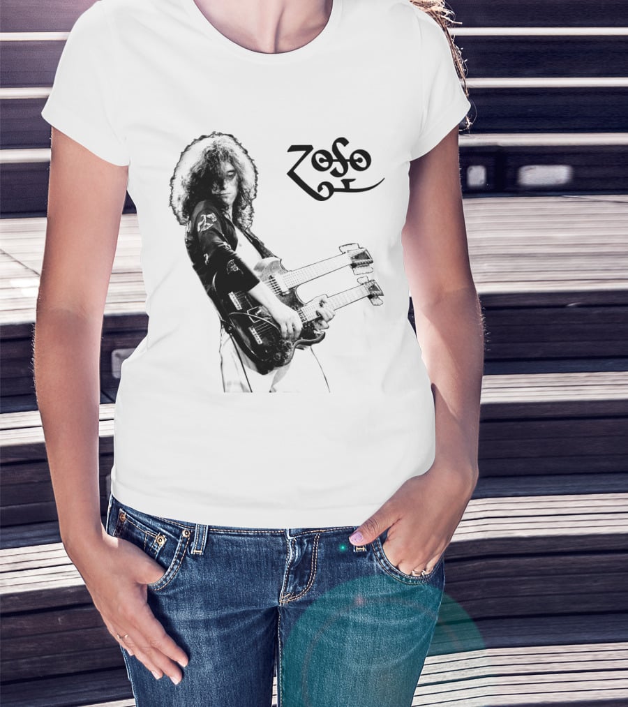Lz 16 Zoso Double Neck Guitar Performance T-Shirt