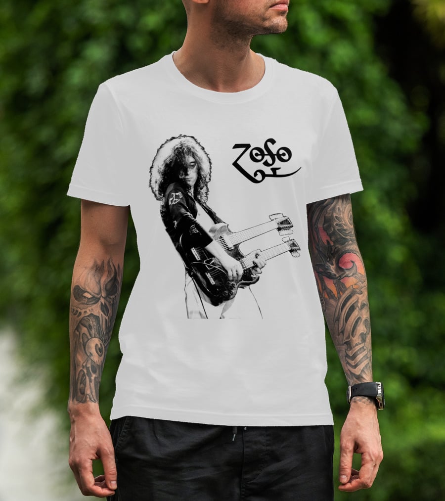 Lz 16 Zoso Double Neck Guitar Performance T-Shirt