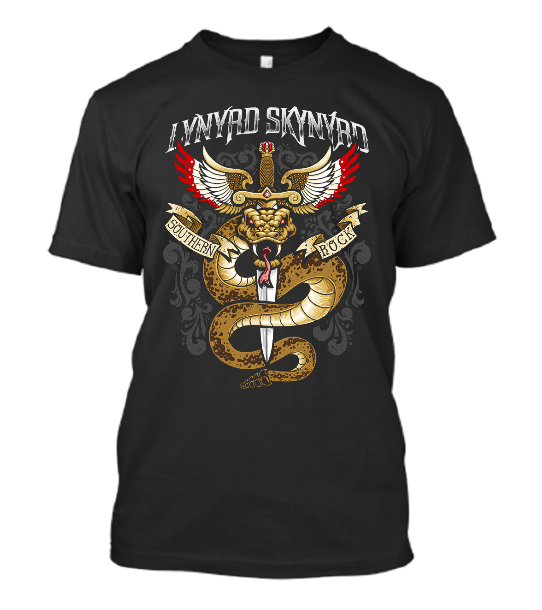 Lynyrd Skynyrd Southern Rock Snake And Dagger Winged T-Shirt