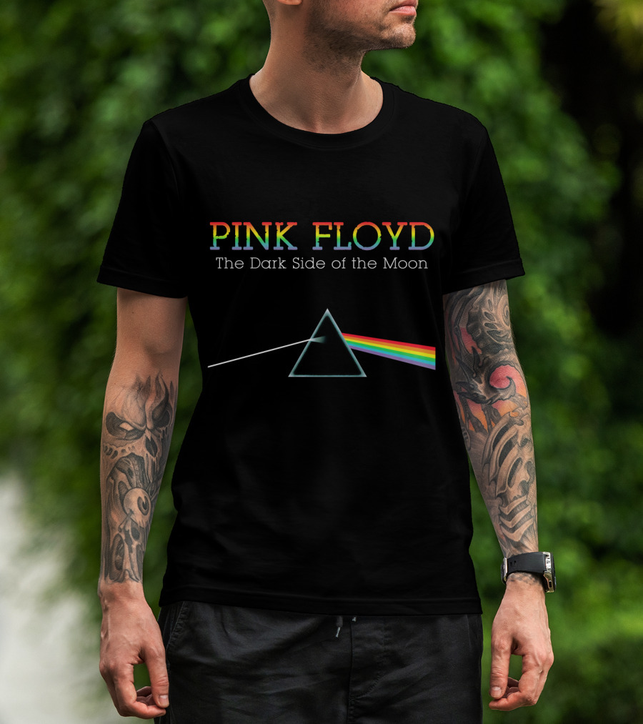 Pink Floyd The Dark Side Of The Moon Prism Rainbow Spectrum T-Shirt