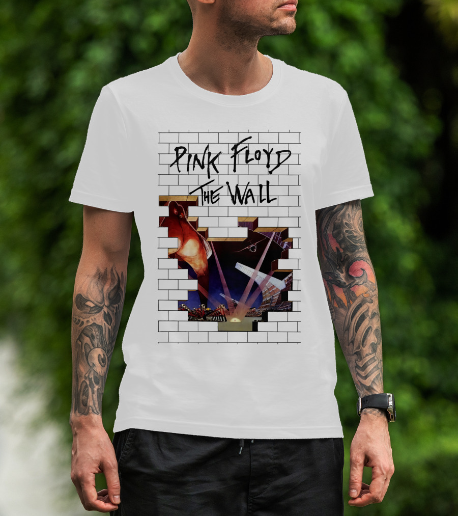 Pink Floyd The Wall Album Art Brick Wall Concert Lights T-Shirt