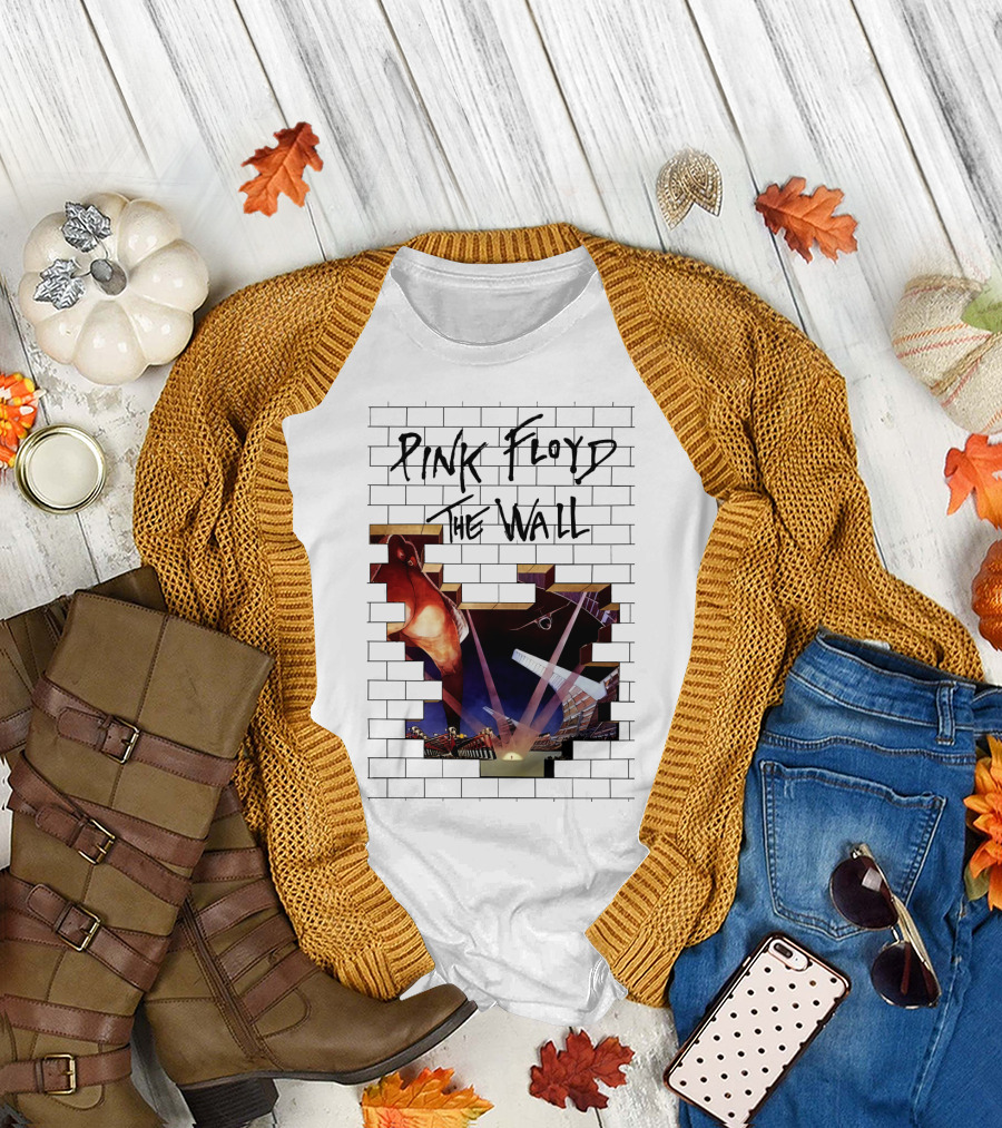 Pink Floyd The Wall Album Art Brick Wall Concert Lights T-Shirt