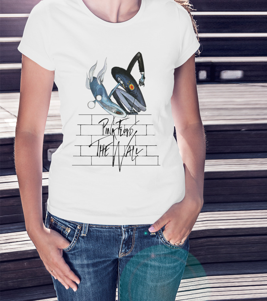 Pink Floyd The Wall Surreal Characters And Brick Wall T-Shirt