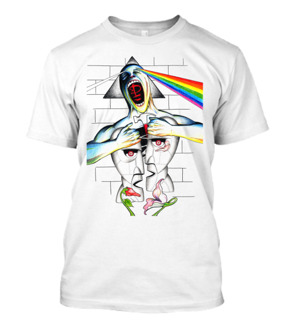 Pf The Wall With Prism And Rainbow Light Spectrum T-Shirt