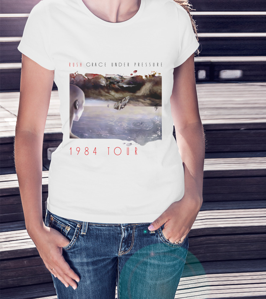 Rush Grace Under Pressure 1984 Tour Live Artwork T-Shirt