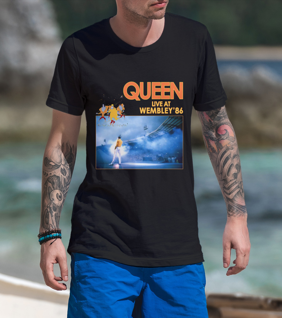 Queen Live At Wembley '86 Stadium Performance T-Shirt