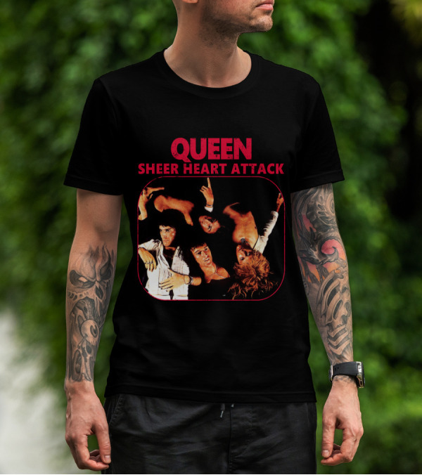 Queen Sheer Heart Attack Album Cover Quartet T-Shirt