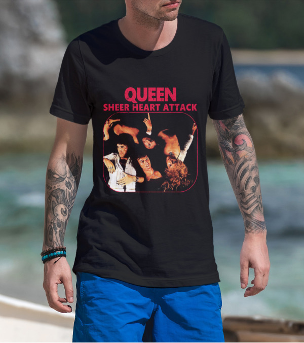 Queen Sheer Heart Attack Album Cover Quartet T-Shirt