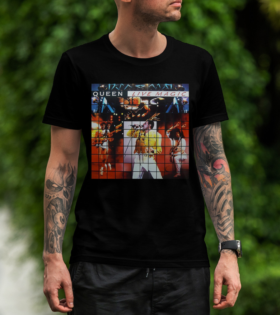 Queen 1986 Live Magic Concert Album Cover Collage T-Shirt