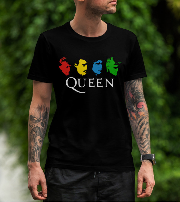 Queen Band Iconic Colorful Faces T-Shirt