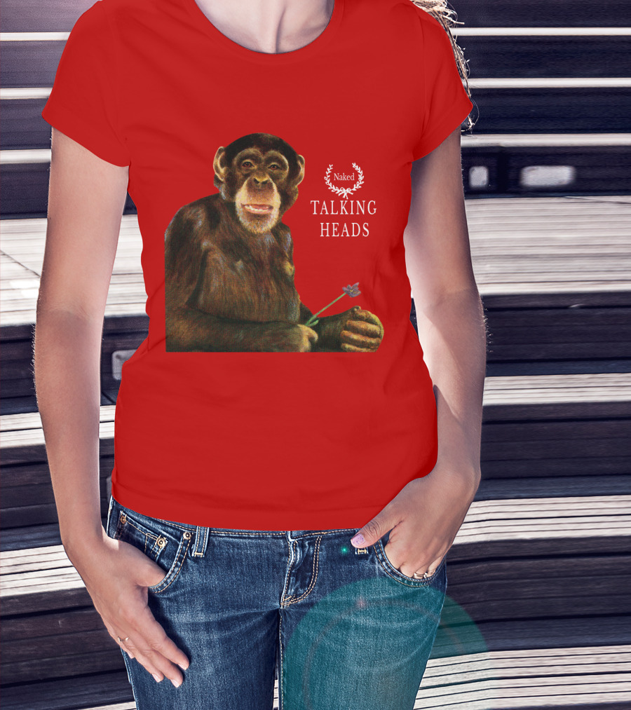Naked Talking Heads Nothing But Flowers Monkey Holding Flower T-Shirt