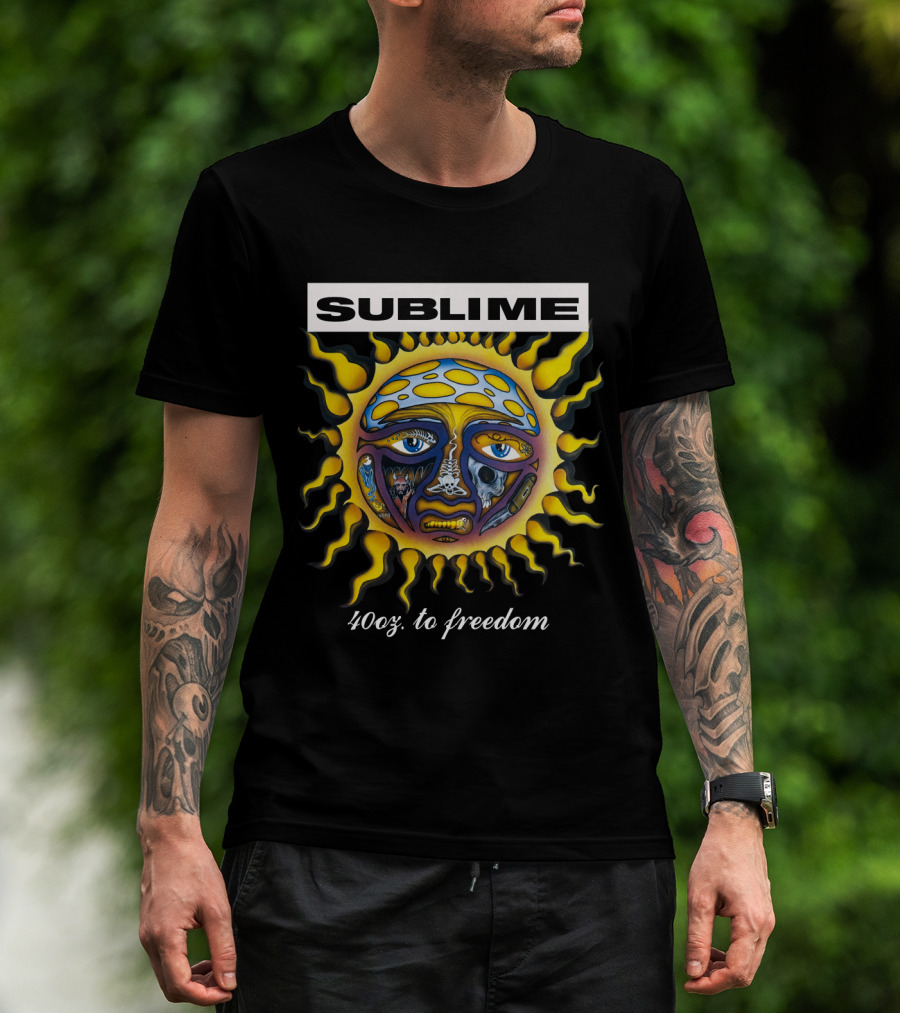 Sublime 40Oz. To Freedom Sun Face Art T-Shirt