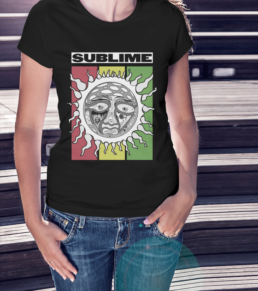 Sublime Sunface With Red Yellow Green T-Shirt