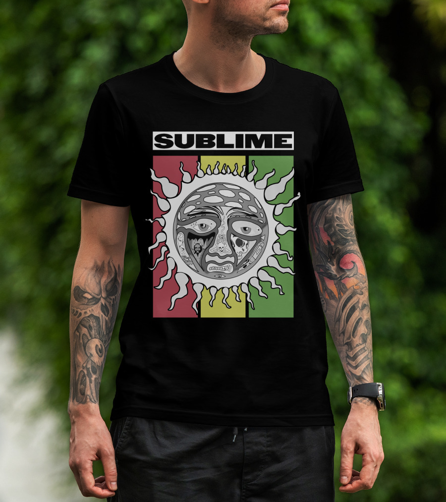 Sublime Sunface With Red Yellow Green T-Shirt