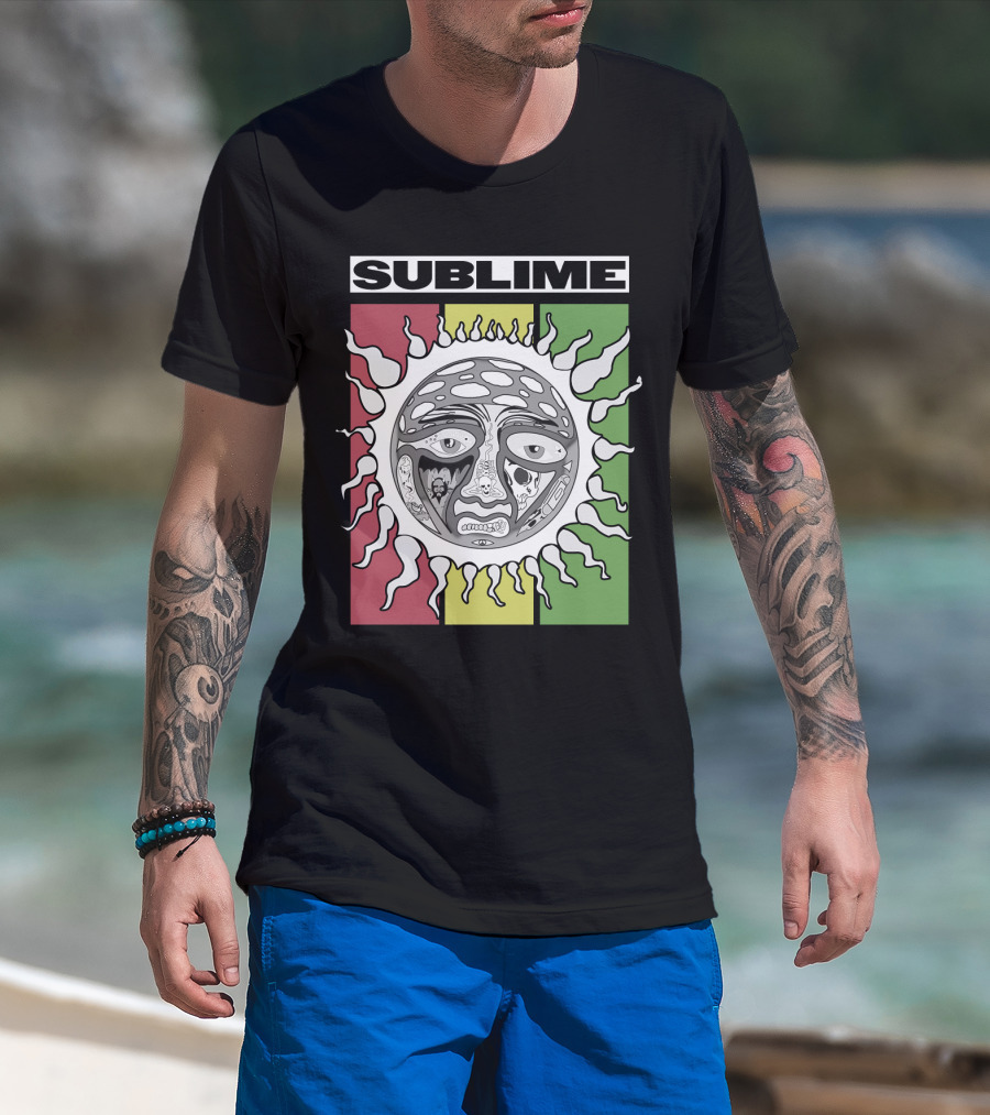 Sublime Sunface With Red Yellow Green T-Shirt