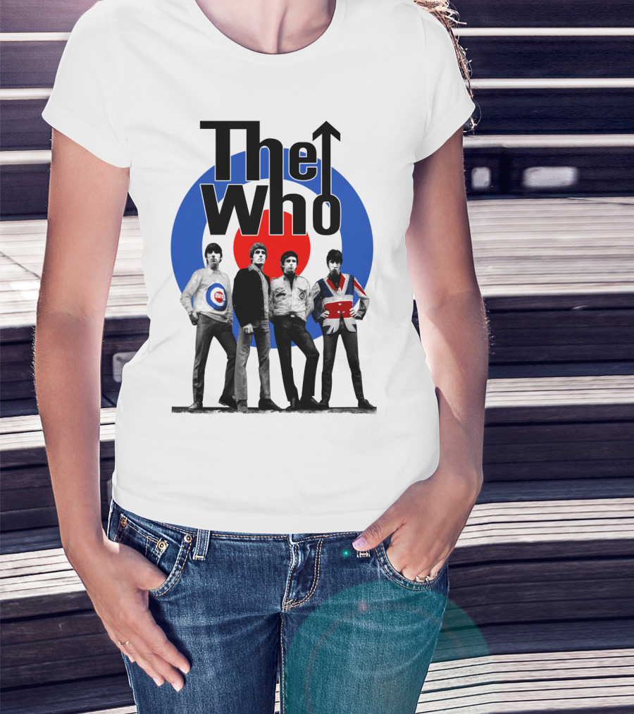 The Who Band Members With British Mod Target T-Shirt