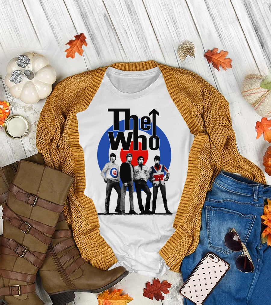The Who Band Members With British Mod Target T-Shirt