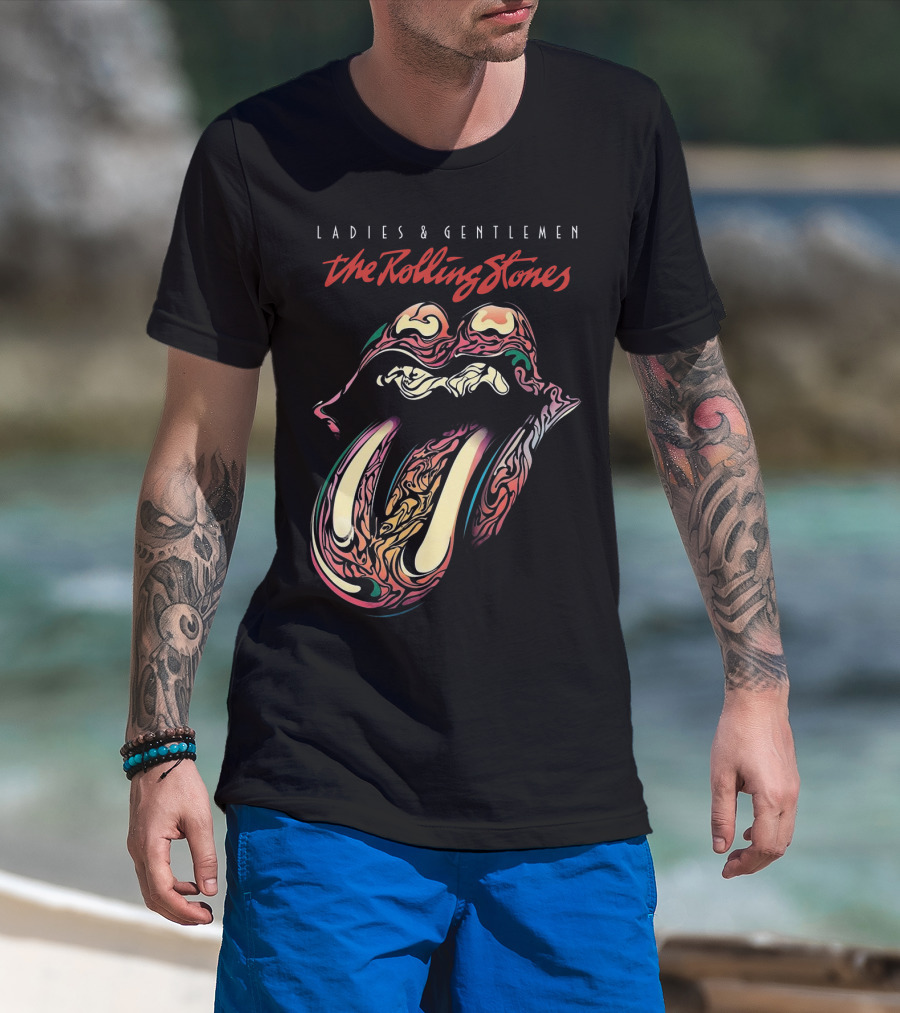 Ladies & Gentlemen The Rolling Stones Psychedelic Tongue T-Shirt