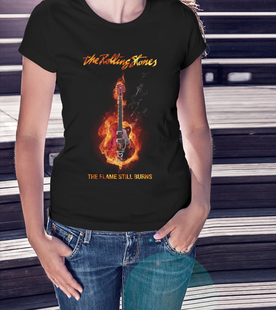 The Rolling Stones The Flame Still Burns Fiery Guitar T-Shirt