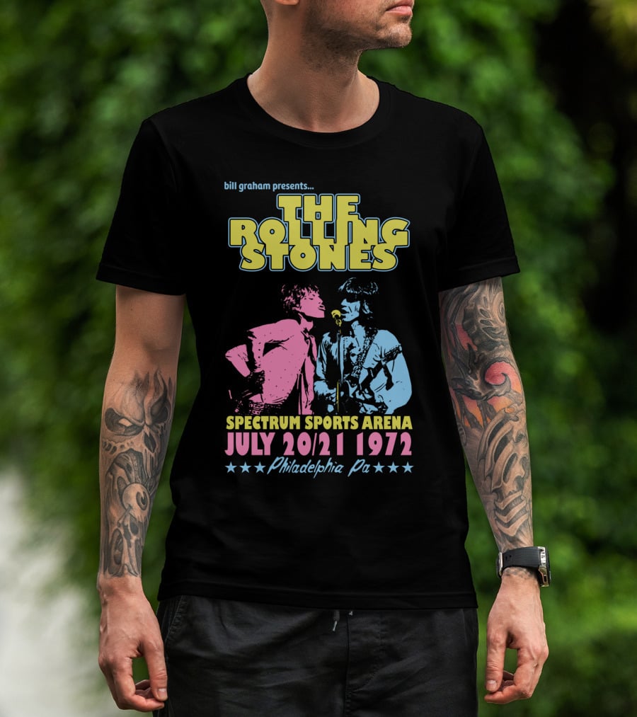 Bill Graham Presents The Rolling Stones Spectrum Sports Arena July 20 21 1972 Philadelphia Pa T-Shirt