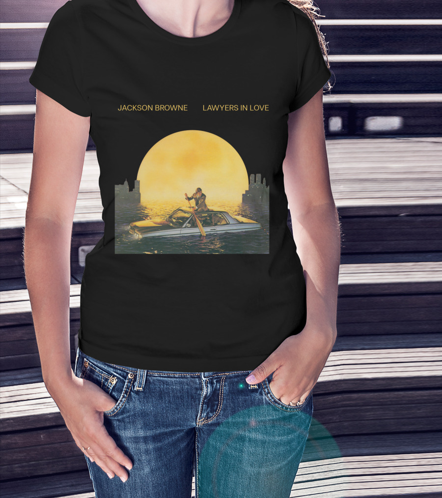 Jackson Browne Lawyers In Love Car And Moon Scene T-Shirt