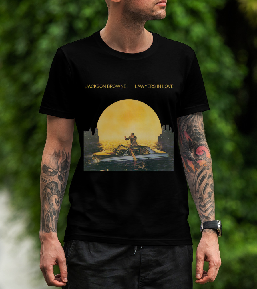 Jackson Browne Lawyers In Love Car And Moon Scene T-Shirt