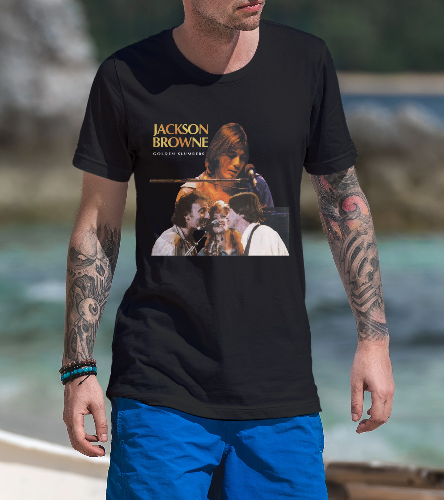 Jackson Browne Golden Slumbers Live Performance Collage T-Shirt