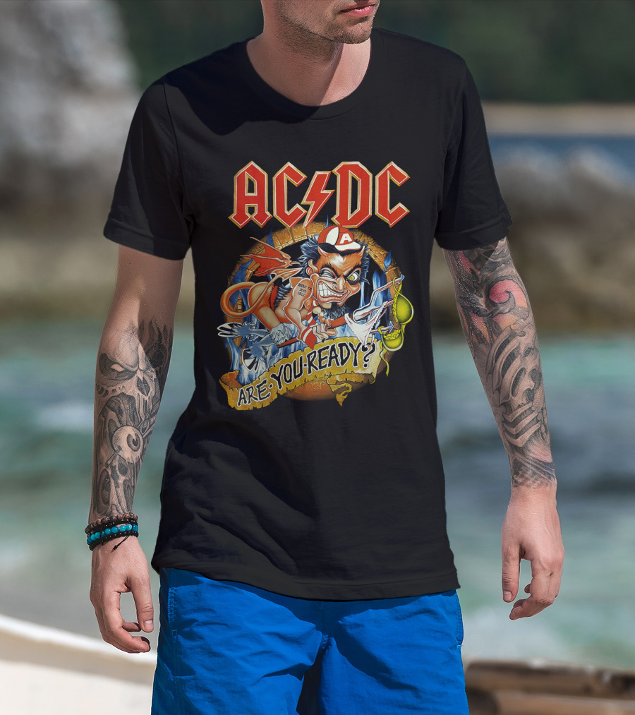 Acdc Are You Ready? Mailed Comic Character T-Shirt