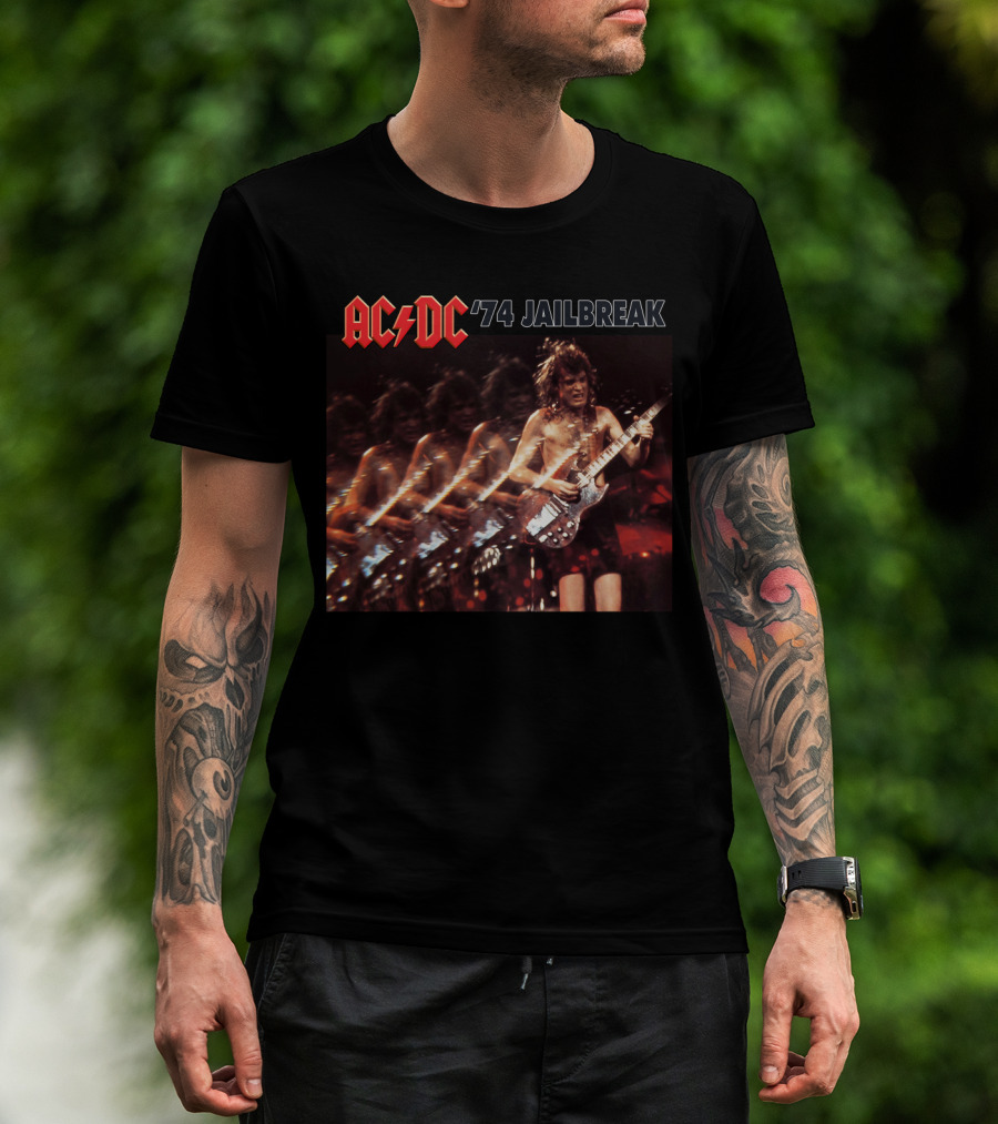 Acdc '74 Jailbreak Angus Young Concert T-Shirt