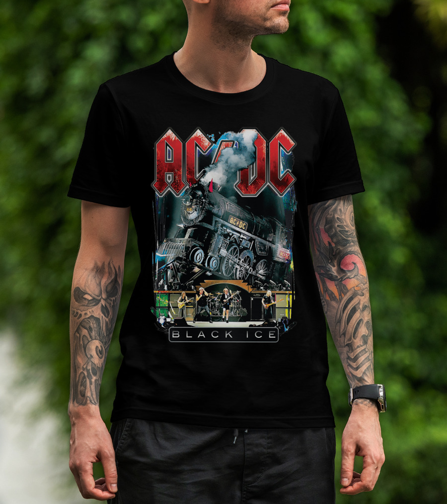 Acdc Black Ice Live Train Performance T-Shirt