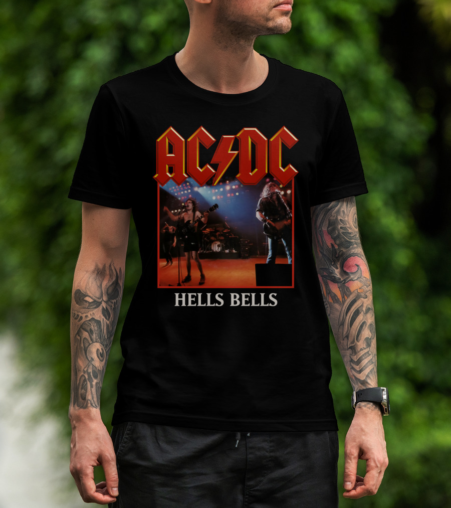Acdc Hells Bells Live Performance Stage Concert T-Shirt