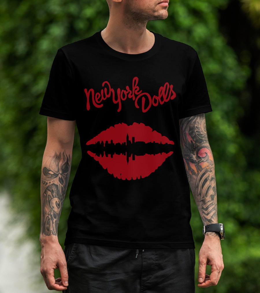 New York Dolls Red Lips Skyline Nyd T-Shirt