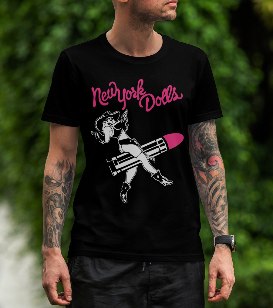 New York Dolls Cowgirl On Lipstick Rocket T-Shirt