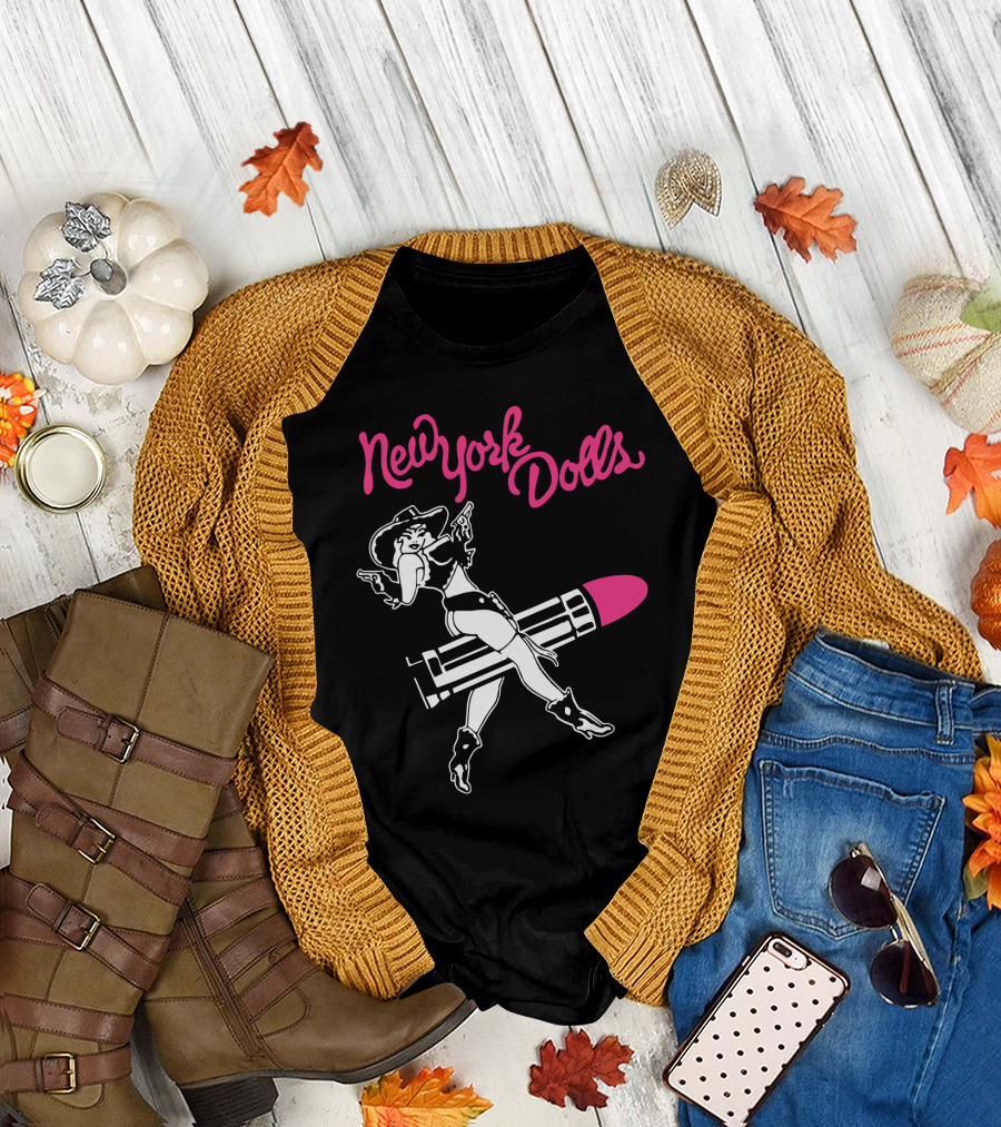 New York Dolls Cowgirl On Lipstick Rocket T-Shirt