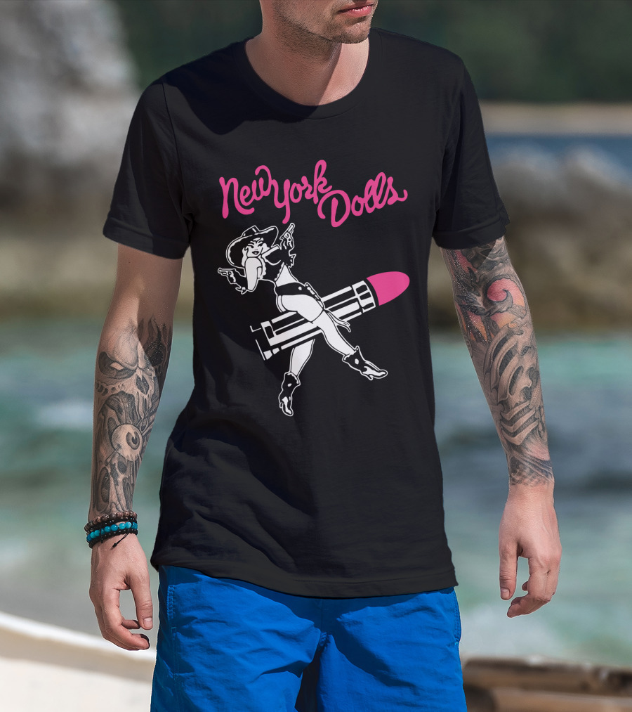 New York Dolls Cowgirl On Lipstick Rocket T-Shirt