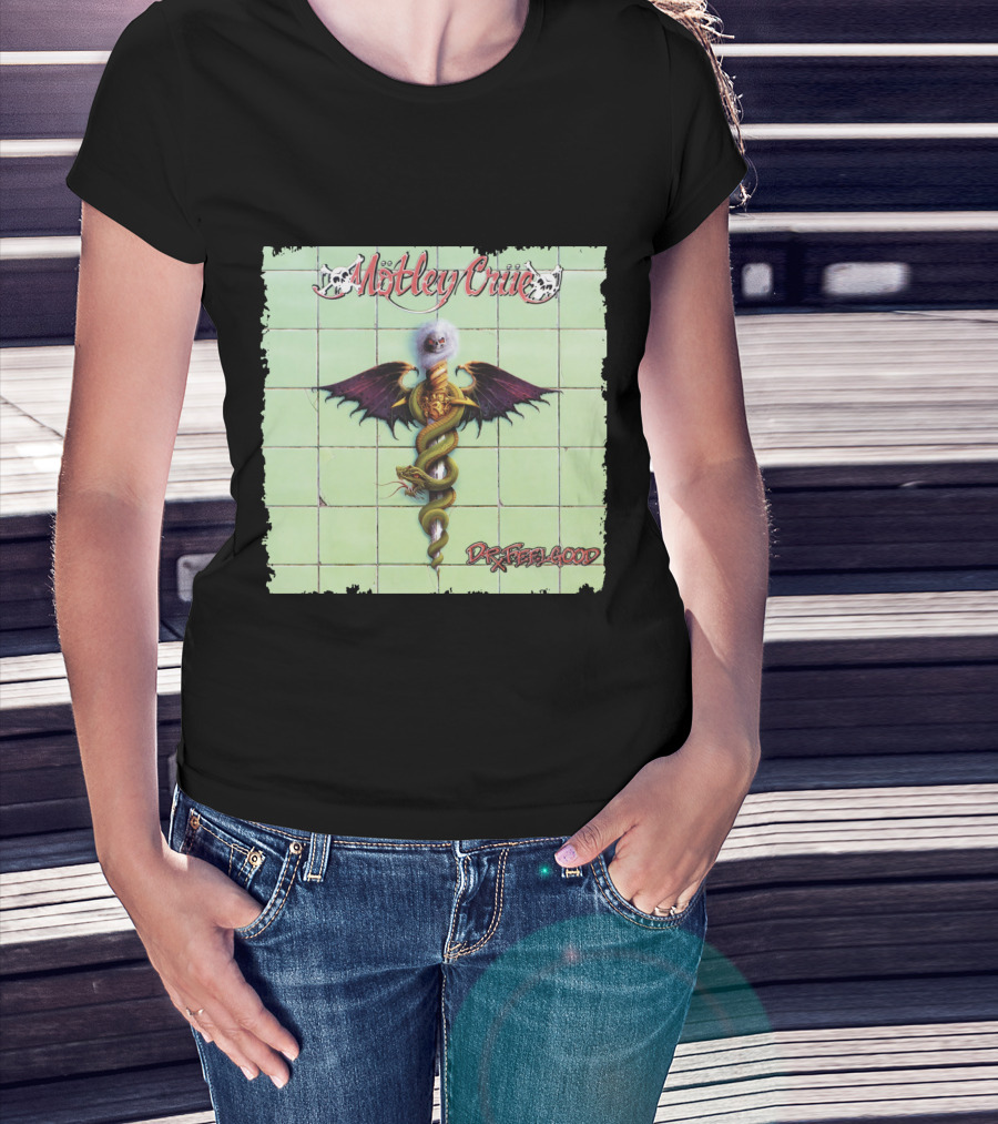 Mötley Crüe Dr. Feelgood Winged Caduceus Snake T-Shirt