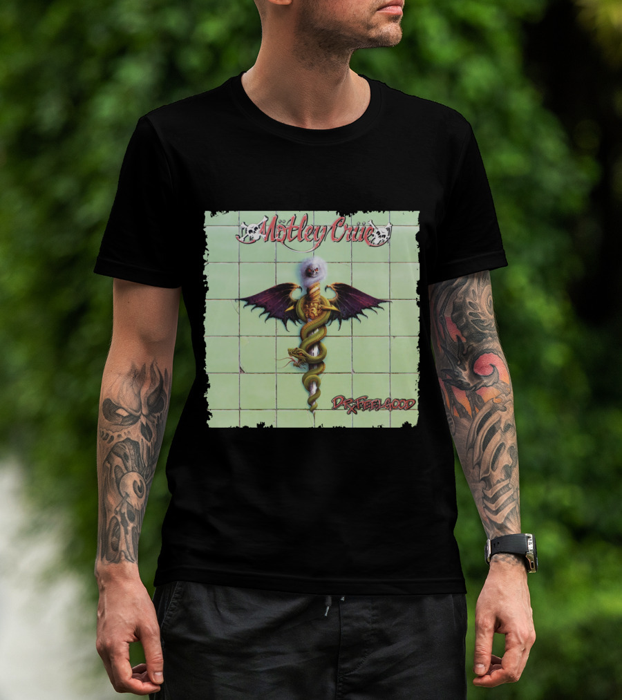 Mötley Crüe Dr. Feelgood Winged Caduceus Snake T-Shirt